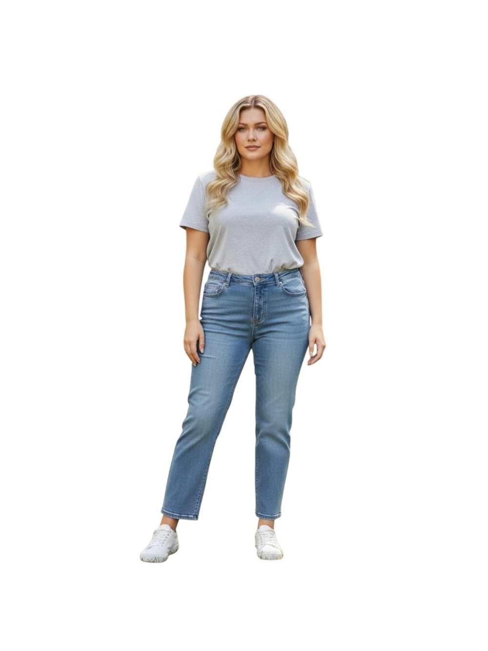 Signature by Levi Plus Size 20 Mid-Rise Straight Leg Jeans - Light Blue Wash